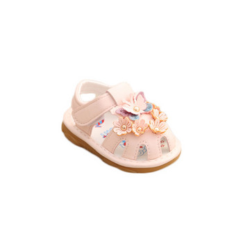 Бебешки сандали с 3D елементи цветя-за момичета