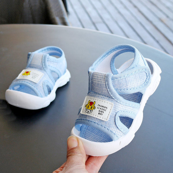 Sandale textile pentru bebelusi cu autocolante