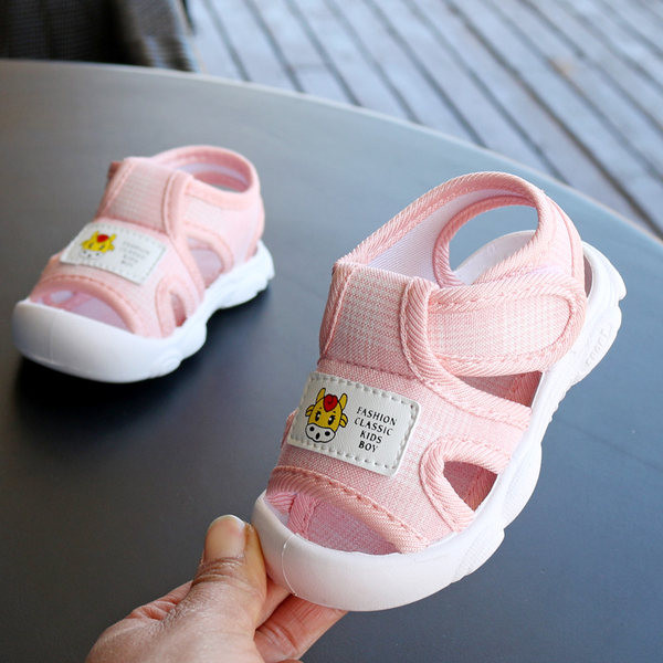 Sandale textile pentru bebelusi cu autocolante