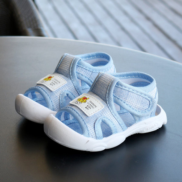 Sandale textile pentru bebelusi cu autocolante