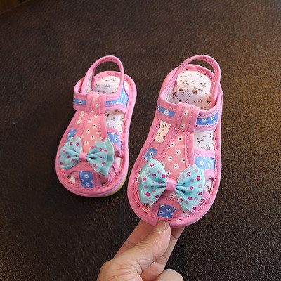 Új modell baba textil szandál szalaggal