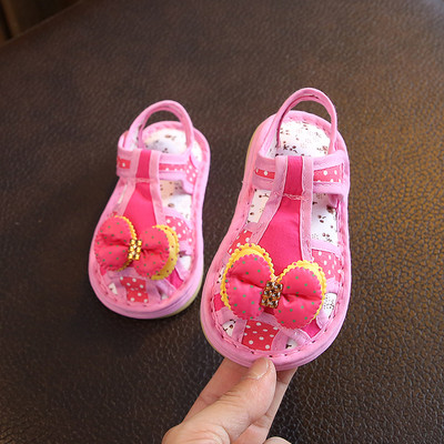 Új modell baba textil szandál szalaggal