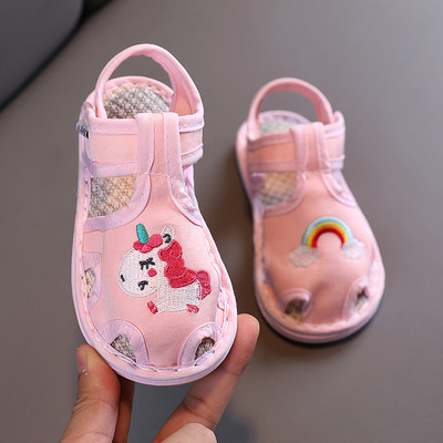 Új modell baba textil szandál szalaggal
