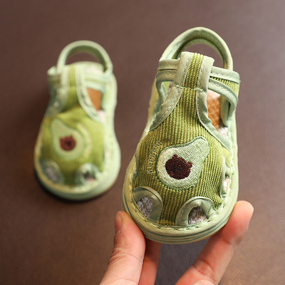 Új modell baba textil szandál szalaggal
