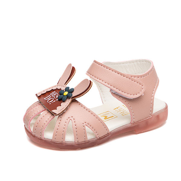 Sandale pentru bebeluși din piele ecologică cu decor 3D și autocolante