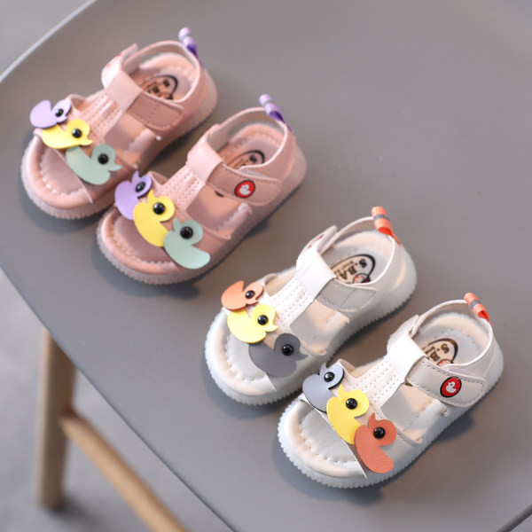 Sandale de vară din piele artificială pentru bebeluși cu velcro