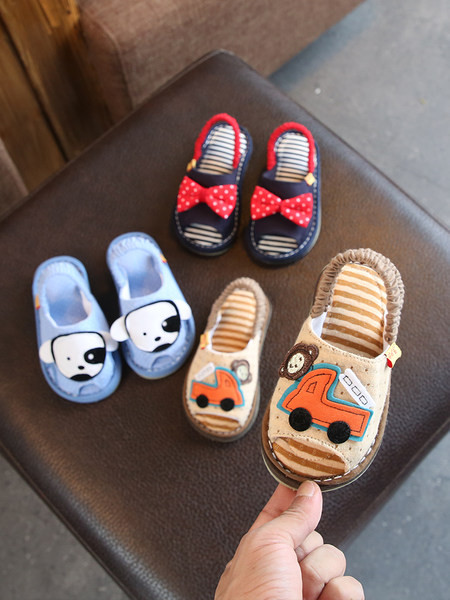 Sandale textile pentru bebelusi cu elastic