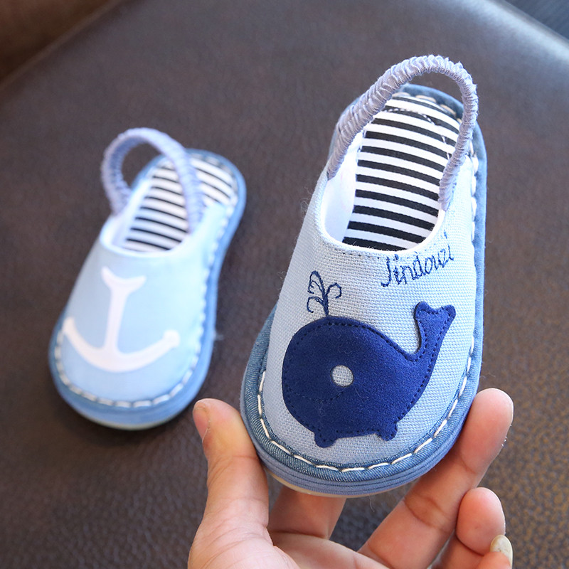 Sandale textile pentru bebelusi cu elastic