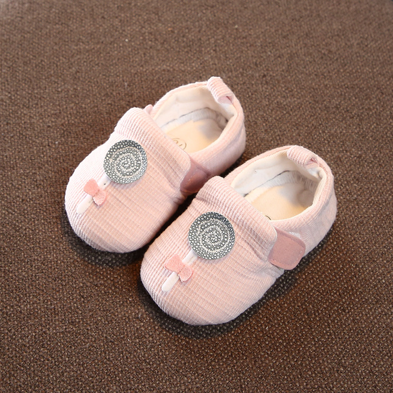 Pantofi de primavara pentru bebelusi din material textil cu talpa moale