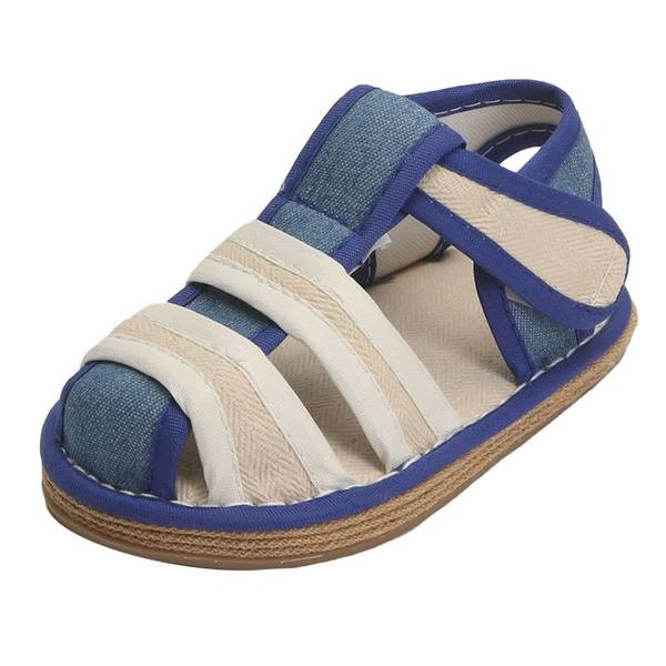 Sandale din pânză pentru bebeluși cu autocolant pentru fete și băieți