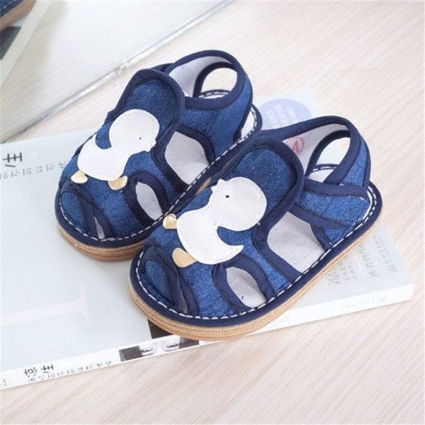 Sandale din stofa pentru bebelusi cu autocolante