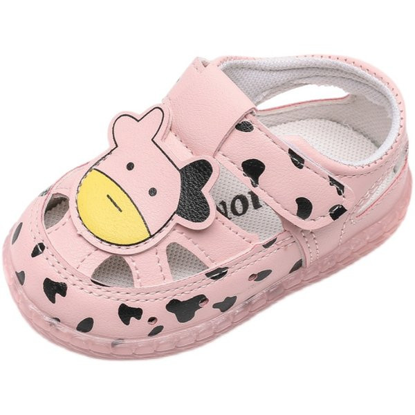 Sandale bebelusi din piele pentru fete cu element 3D