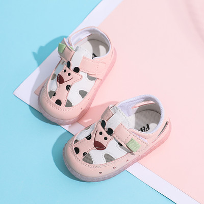 Ежедневни бебешки сандали от еко кожа с лепенки в няколко цвята