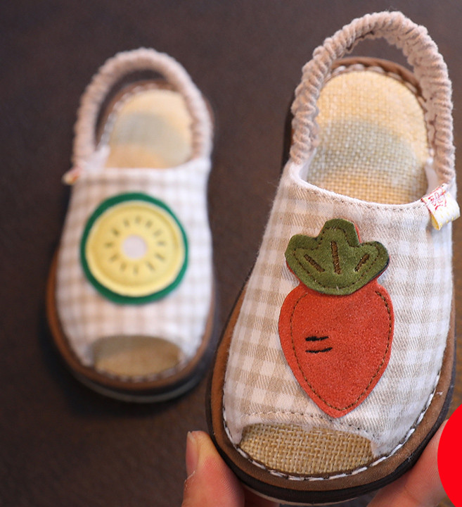 Sandale textile pentru bebelusi cu aplicatie si elastic