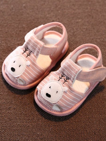 Sandale textile pentru bebelusi cu aplicatie si talpa moale
