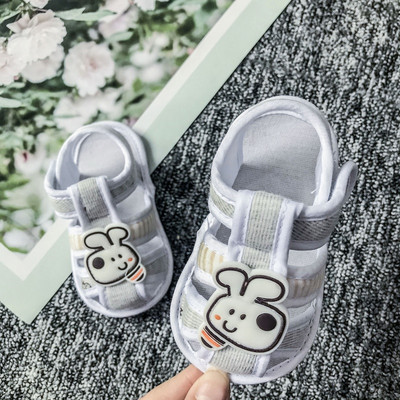 Sandale de vara din stofa bebelusi cu element 3D