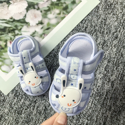 Sandale de vara din stofa bebelusi cu element 3D