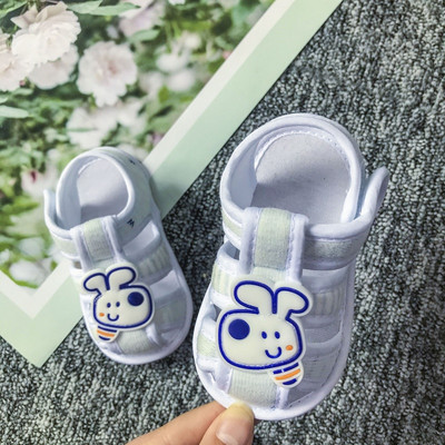 Sandale de vara din stofa bebelusi cu element 3D