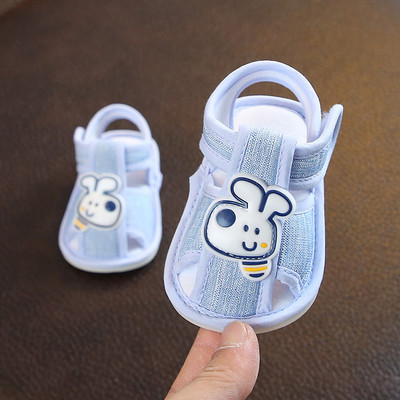 Sandale de vara din stofa bebelusi cu element 3D