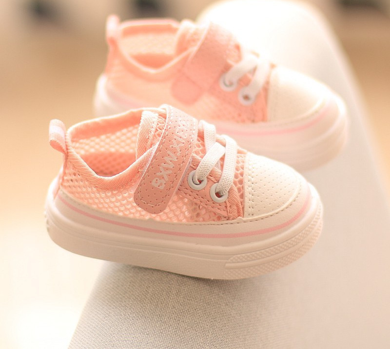 Pantofi de primavara pentru bebelusi cu plasa si talpa moale