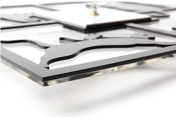 Modern dekoratív óra négyzet alakú macskákkal