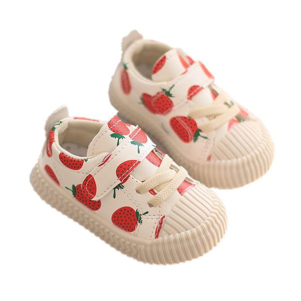 Pantofi din piele pentru bebelusi cu aplicatii colorate si autocolante