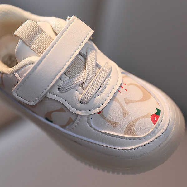 Pantofi luminosi pentru bebelusi din piele ecologica cu sireturi si autocolante