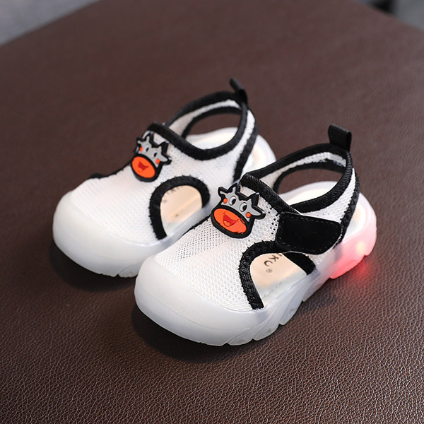 Sandale textile de vara cu talpa cauciucata luminoasa