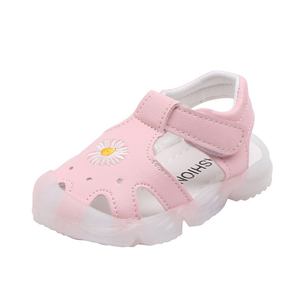 Sandale luminoase pentru bebelusi cu autocolante si aplicatie