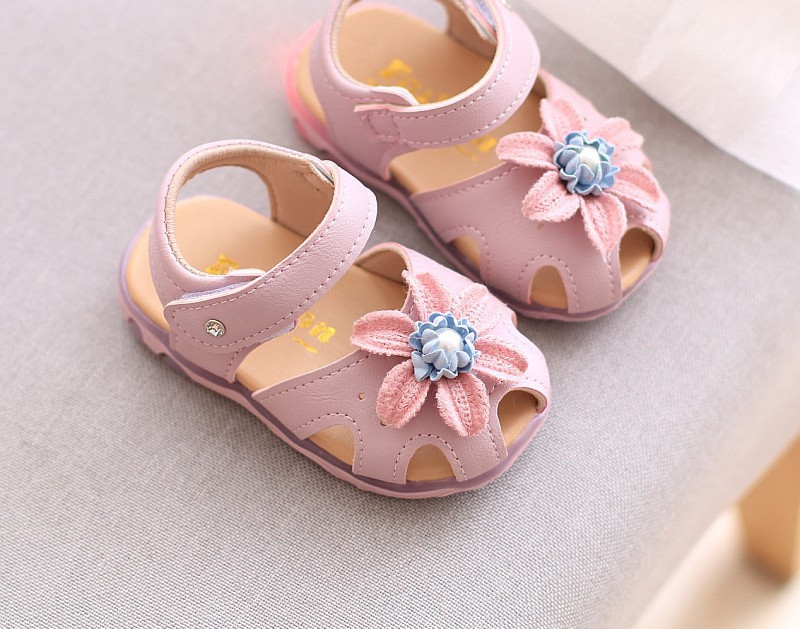 Sandale de vara model nou din piele ecologica cu o floare