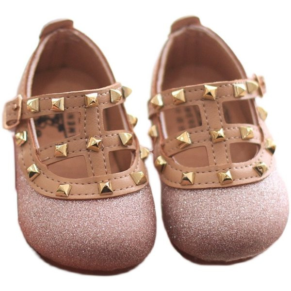 Sandale pentru fete cu carouri metalice si catarama