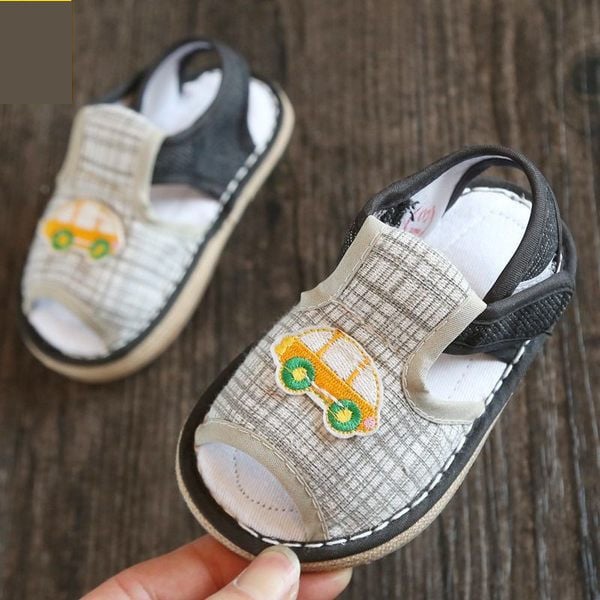 Sandale de pânză pentru copii cu petice și talpă moale