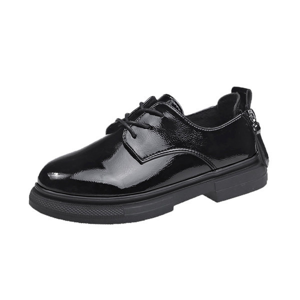 Model nou de pantofi de dama din imitatie din piele neagra cu fermoar