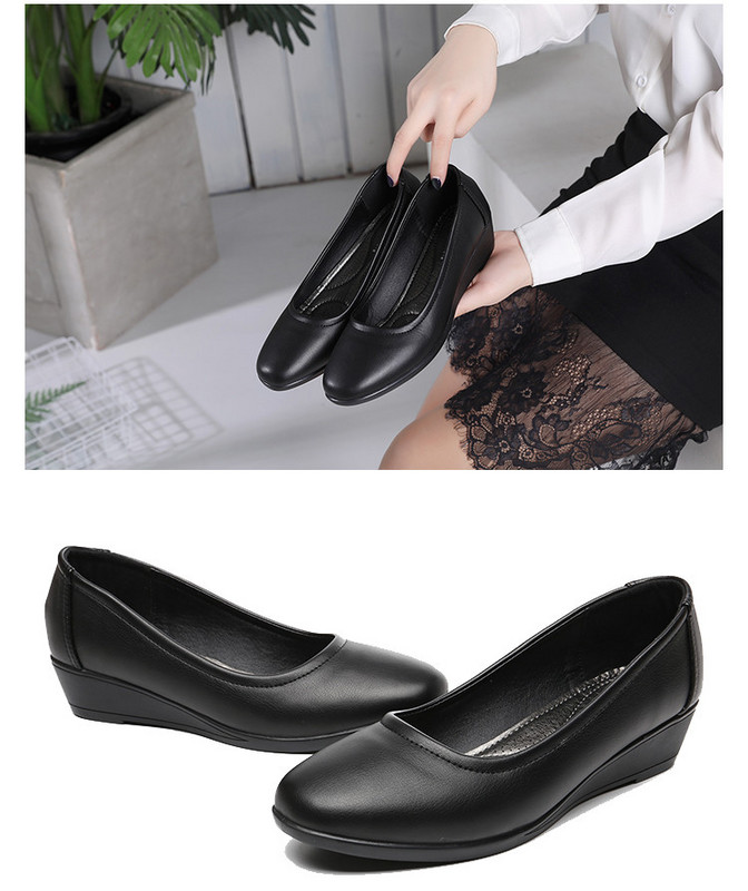 Pantofi casual de damă din piele cu talpă plată în negru