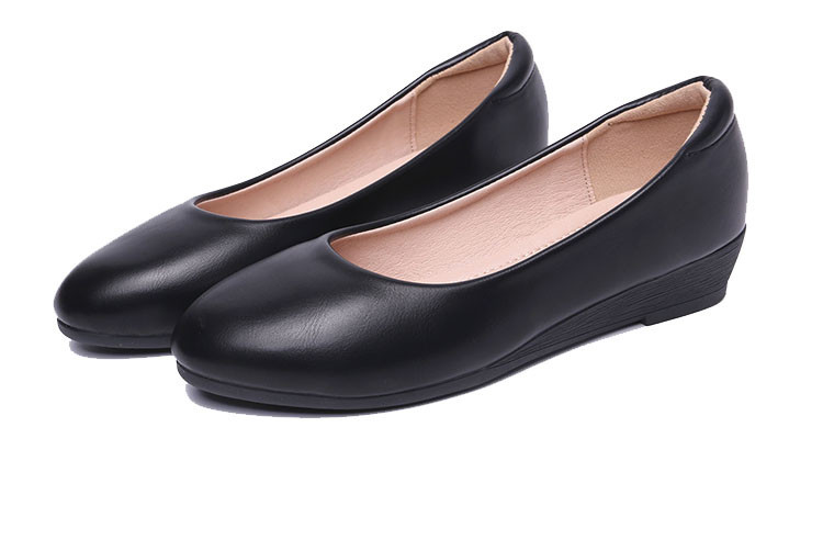 Pantofi casual de damă din piele cu talpă plată în negru