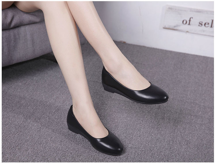 Pantofi casual de damă din piele cu talpă plată în negru