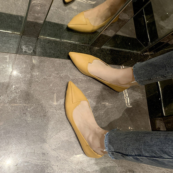 Pantofi casual ascutiti cu talpa plata din piele ecologica