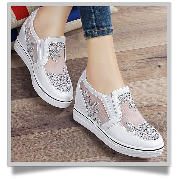 Pantofi casual de dama cu platforma ascunsa