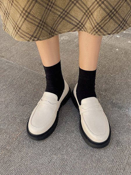 Pantofi casual din piele cu talpa plate - in trei culori