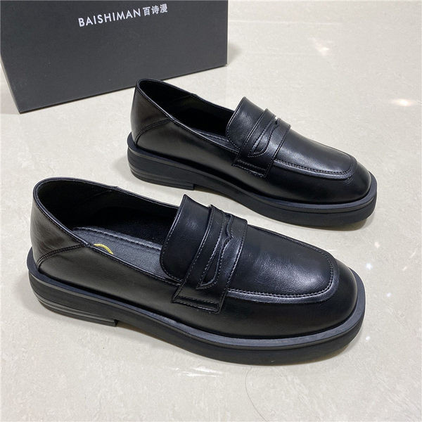 Pantofi casual dama din piele ecologica de culoare neagra