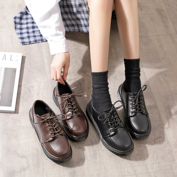 Pantofi de dama din piele cu sireturi-stil retro