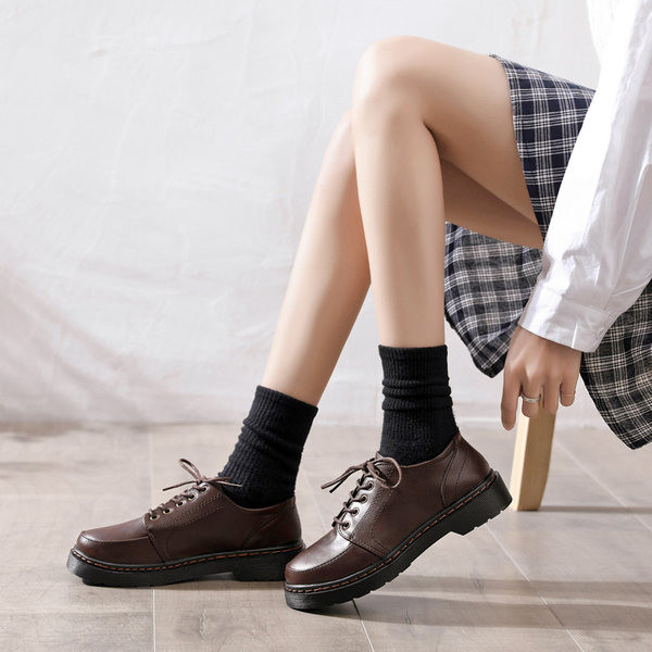 Pantofi de dama din piele cu sireturi-stil retro