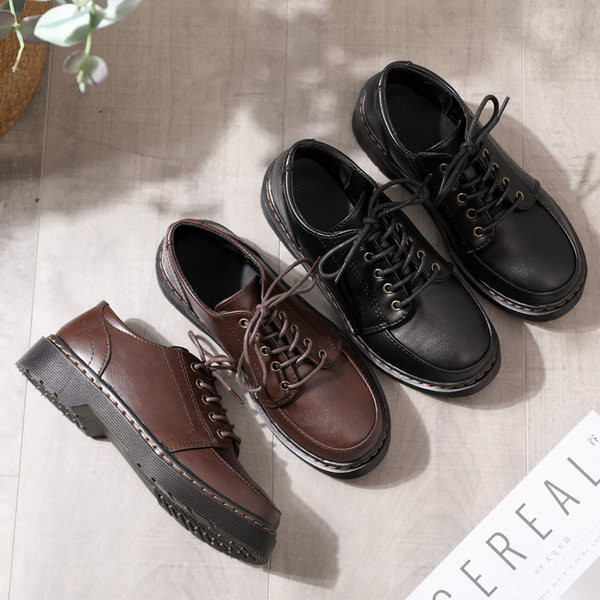 Pantofi de dama din piele cu sireturi-stil retro