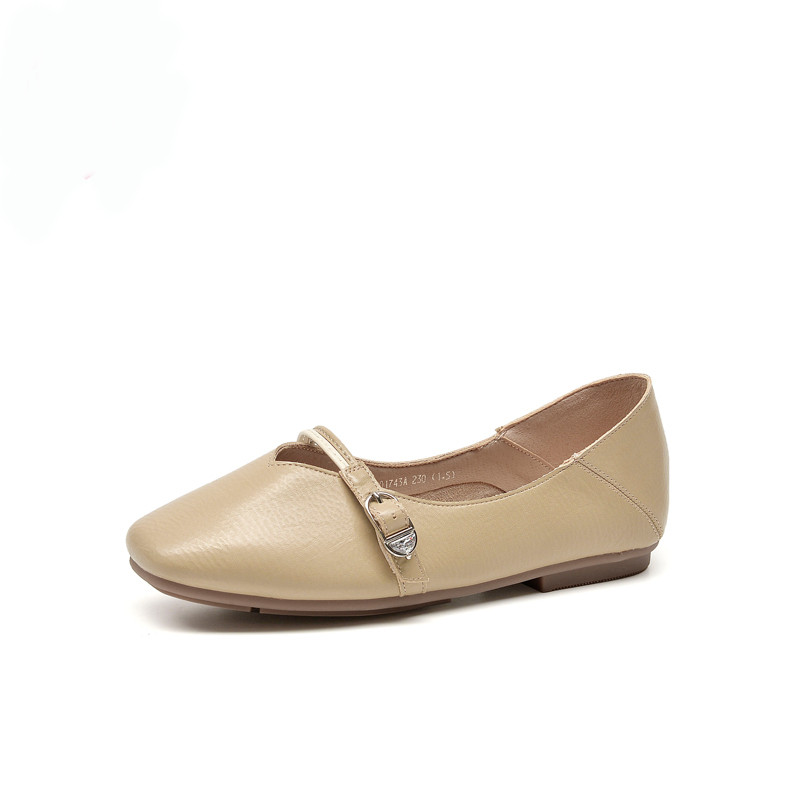 Pantofi casual de dama din piele cu curea