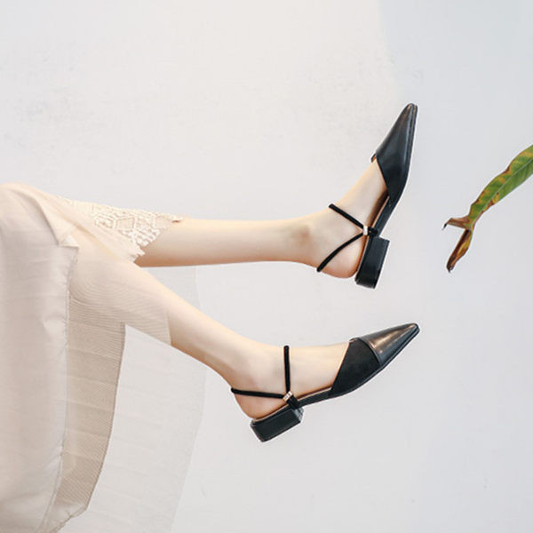 Pantofi casual dama model ascutit cu talpa plata in doua culori