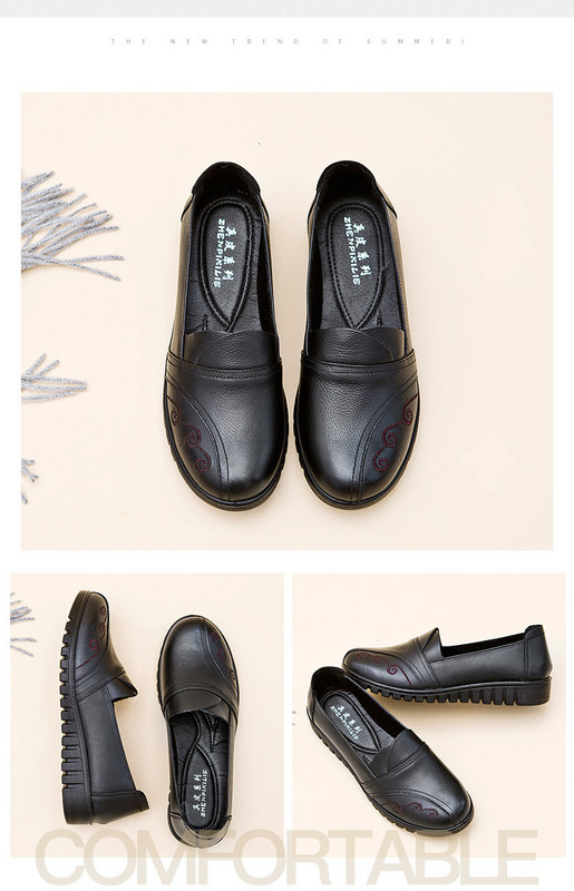 Pantofi de dama din piele cu talpa plate potriviti pentru primavara