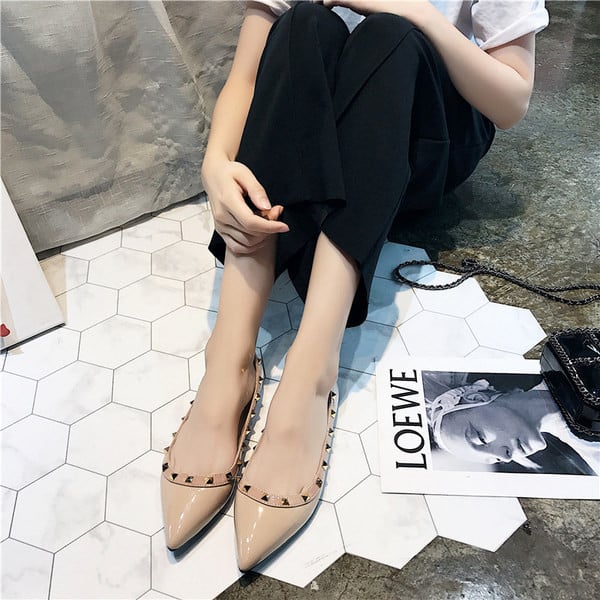 Pantofi casual din piele lacuita cu carouri metalice