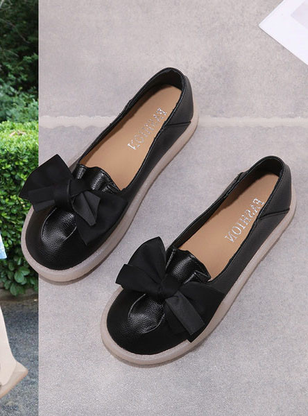 Pantofi moderni casual cu talpă plată și panglică