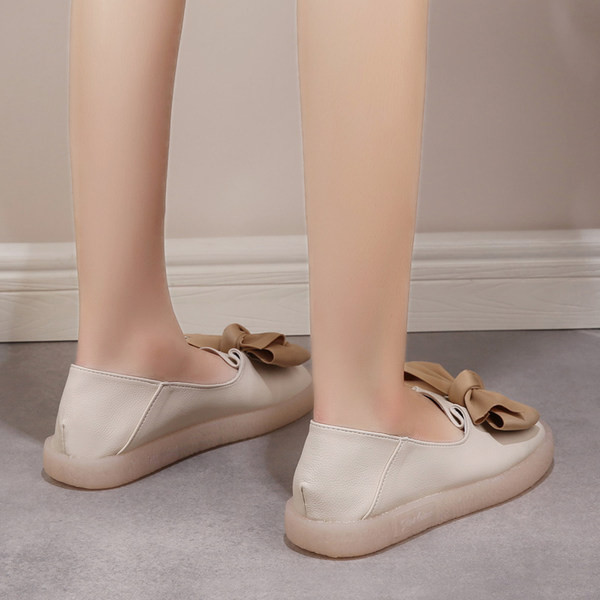 Pantofi moderni casual cu talpă plată și panglică