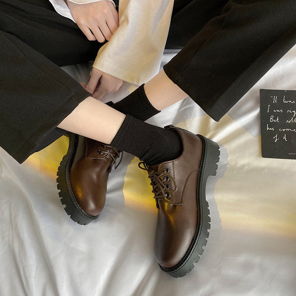 Pantofi casual dama cu sireturi si talpa aspra - negru si maro